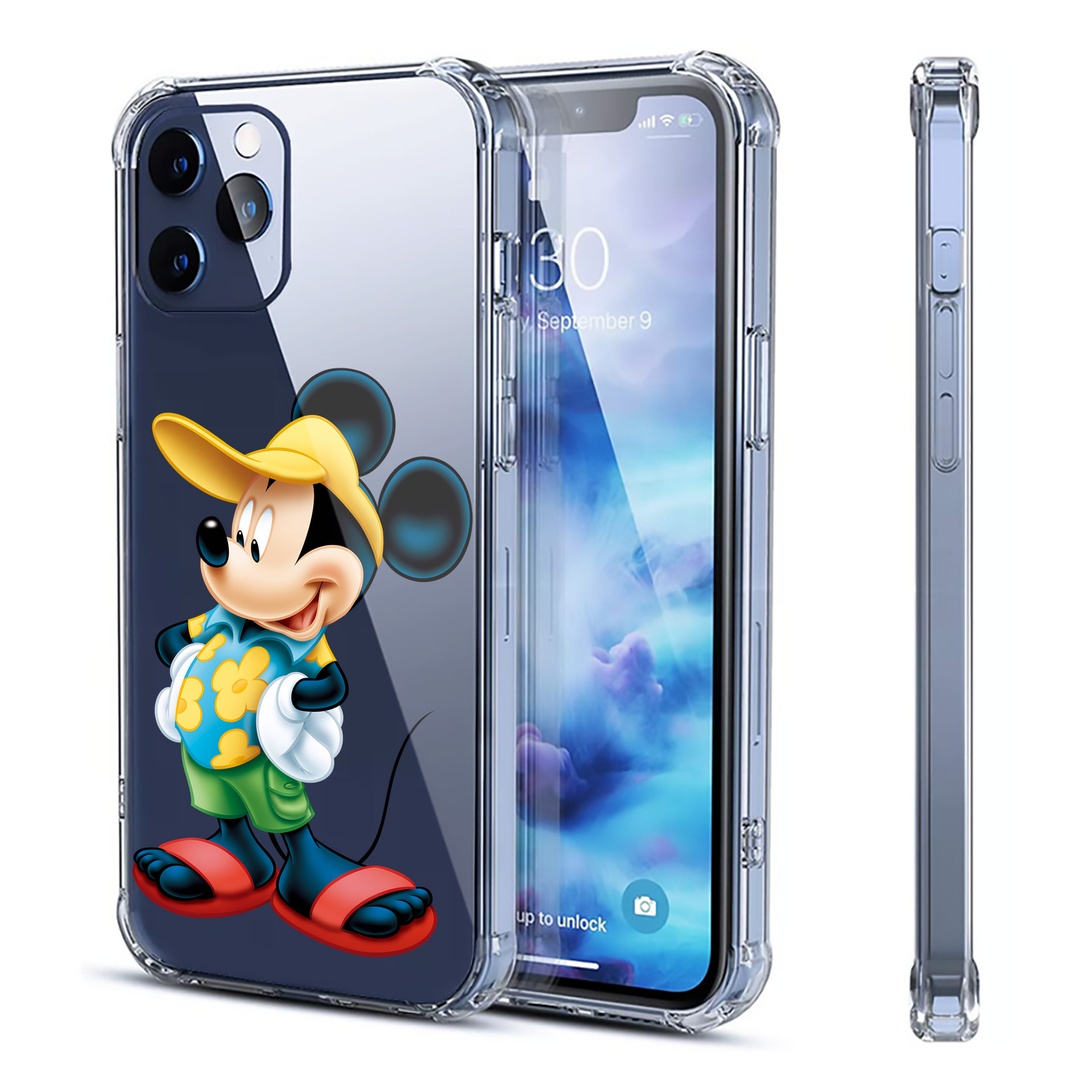 （画像用） ミッキーマウス Mickey Mouse 【iPhone 12シリーズ対応】透明スマホケース（クリアソフトケース）